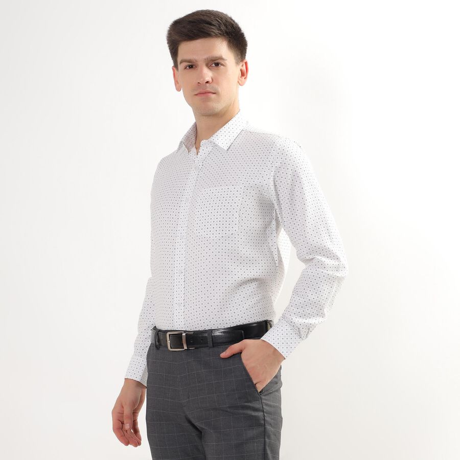 Men's White Regular Collar Formal Shirt, White, large image number null