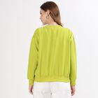 Women's Bright Lime Green Crew Neck Casual Sweatshirt, हल्का हरा, small image number null