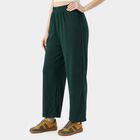 Ladies' Green Relaxed Fit Elastic Waist Harem Pants, Dark Green, small