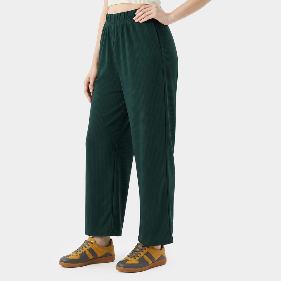 Ladies' Green Relaxed Fit Elastic Waist Harem Pants, Dark Green, large