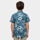 Boys Navy Blue Button-Down Casual Shirt, Navy Blue, small