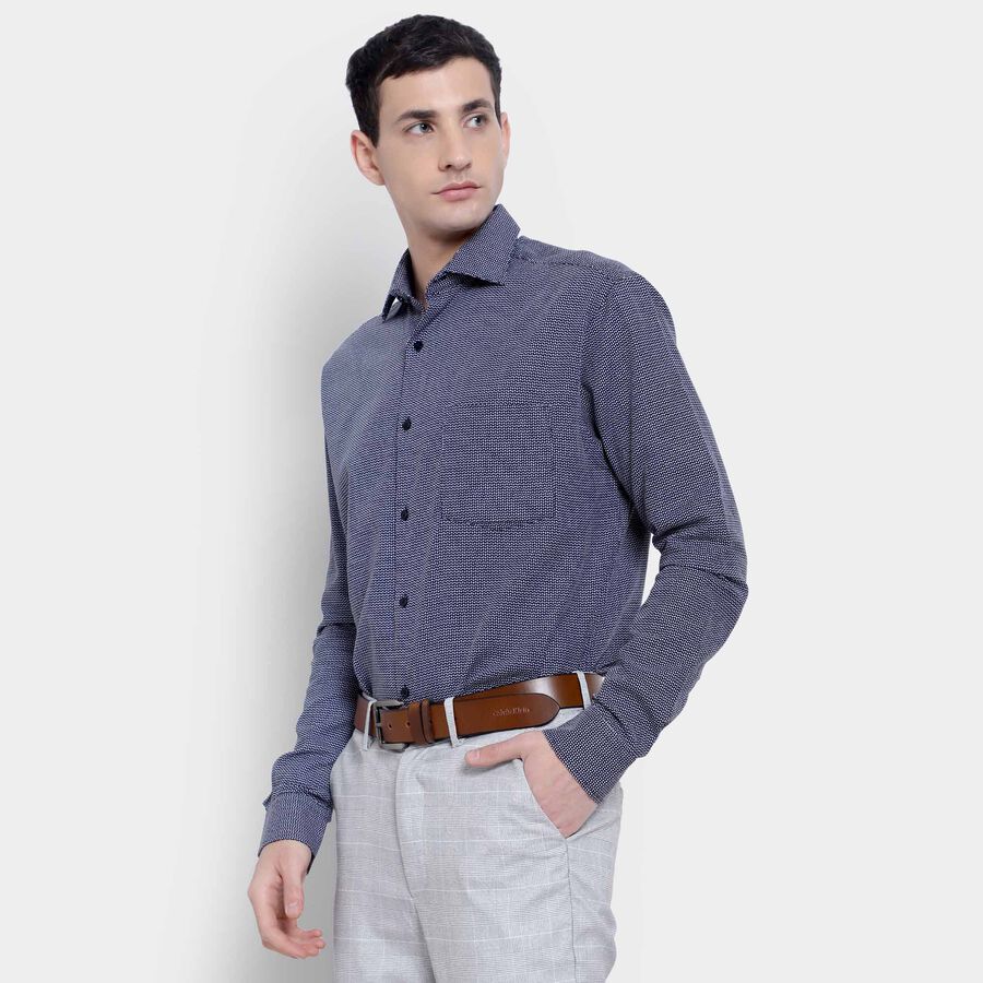 Cotton Solid Formal Shirt, Navy Blue, large image number null