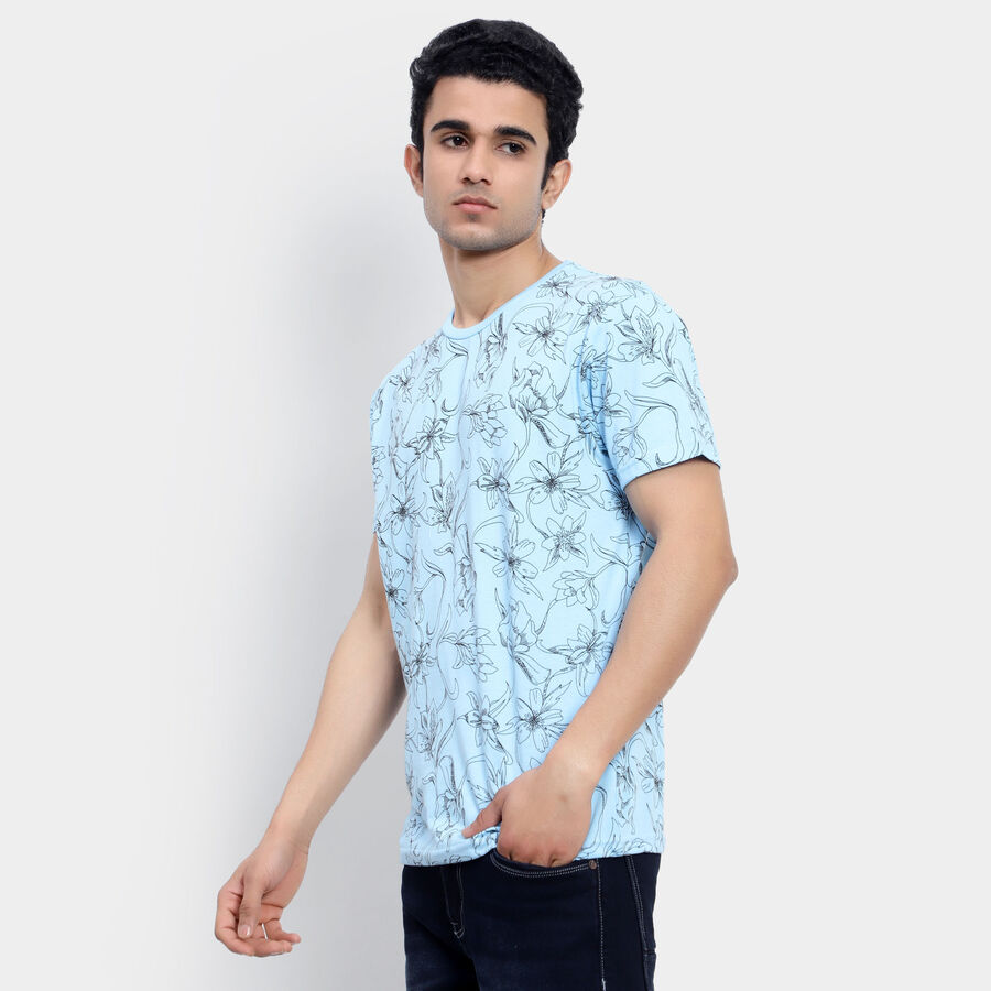 All Over Print Round Neck T-Shirt, Sky Blue, large image number null