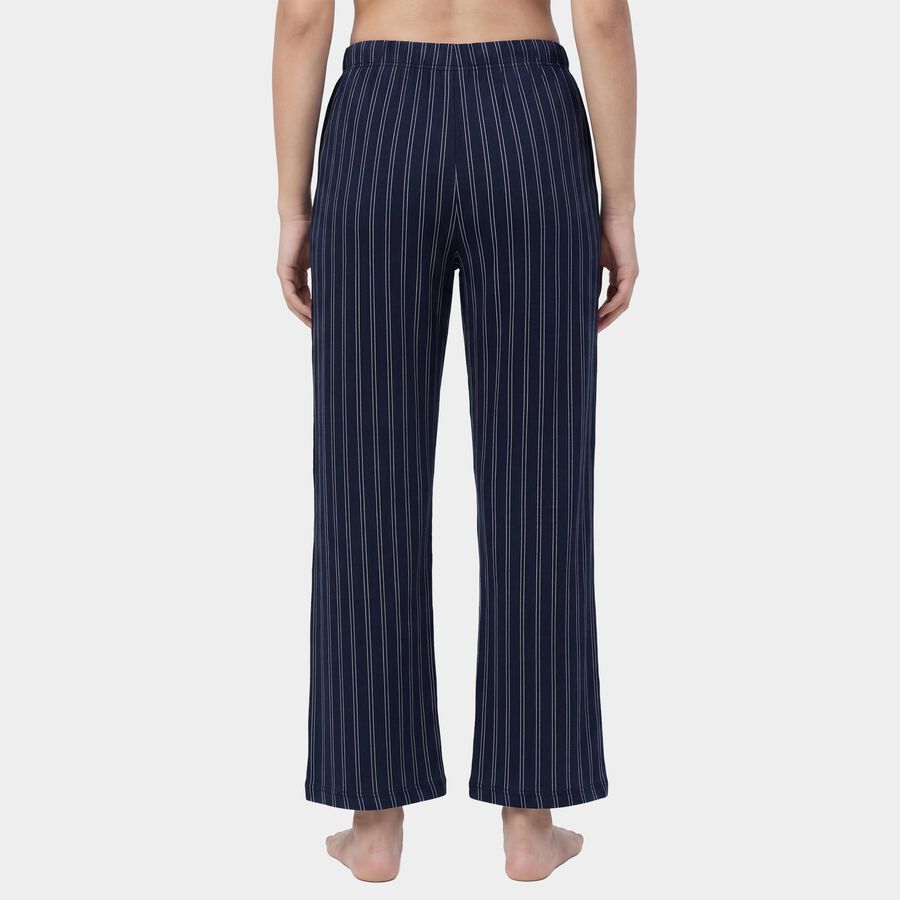 Women's Navy Blue Regular Fit Checkered Pyjama, नेवी ब्लू, large