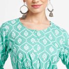 Printed 3/4Th Sleeves Kurta, Light Green, small image number null