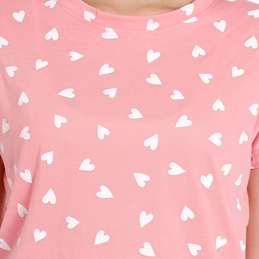 Ladies' Round Neck T-Shirt, गुलाबी, large image number null