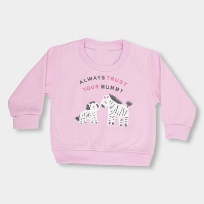 Infants Light Pink Crew Neck Casual Sweatshirt
