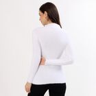 Women's Off White High Neck Fitted Pullover, ऑफ व्हाइट, small image number null