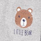 Infants Light Grey Cotton Blend Bear Print Pyjama, Melange Light Grey, small image number null