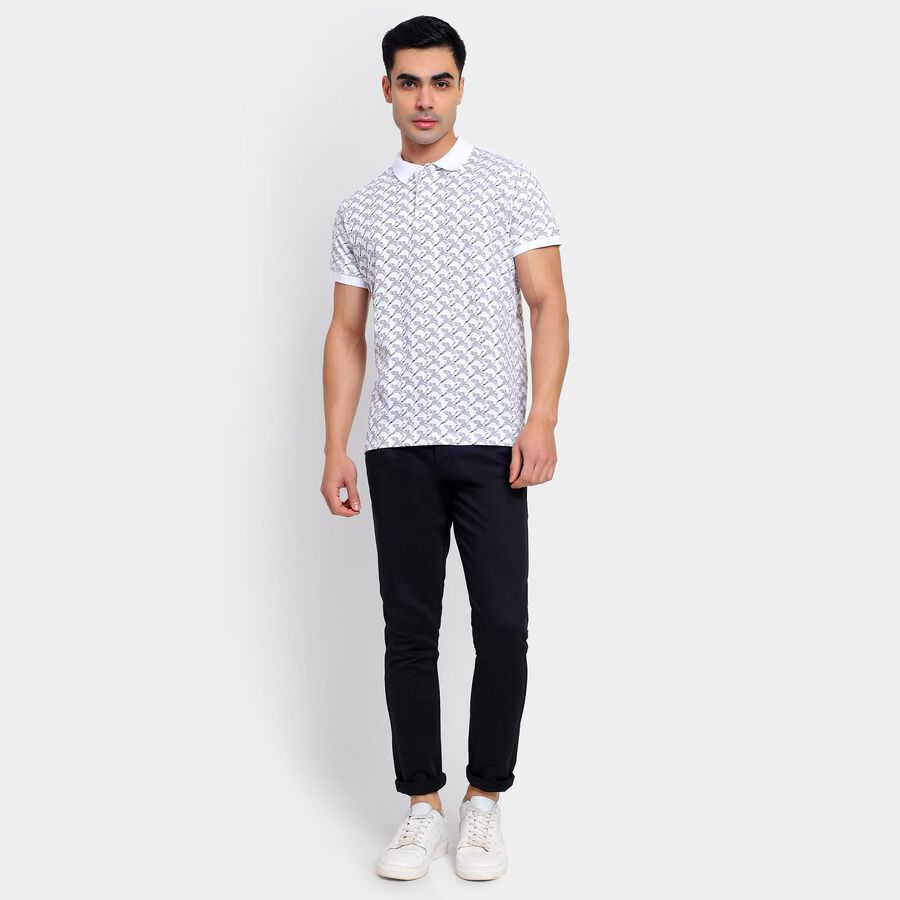 Men's 100% Cotton Collared Half Sleeves T-Shirt , सफ़ेद, large image number null