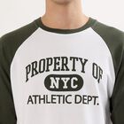 Men's White and Olive Green Crew Neck Casual T-Shirt , Light Green, small image number null