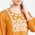 Solid Empire Line Kurta, Mustard, small image number null