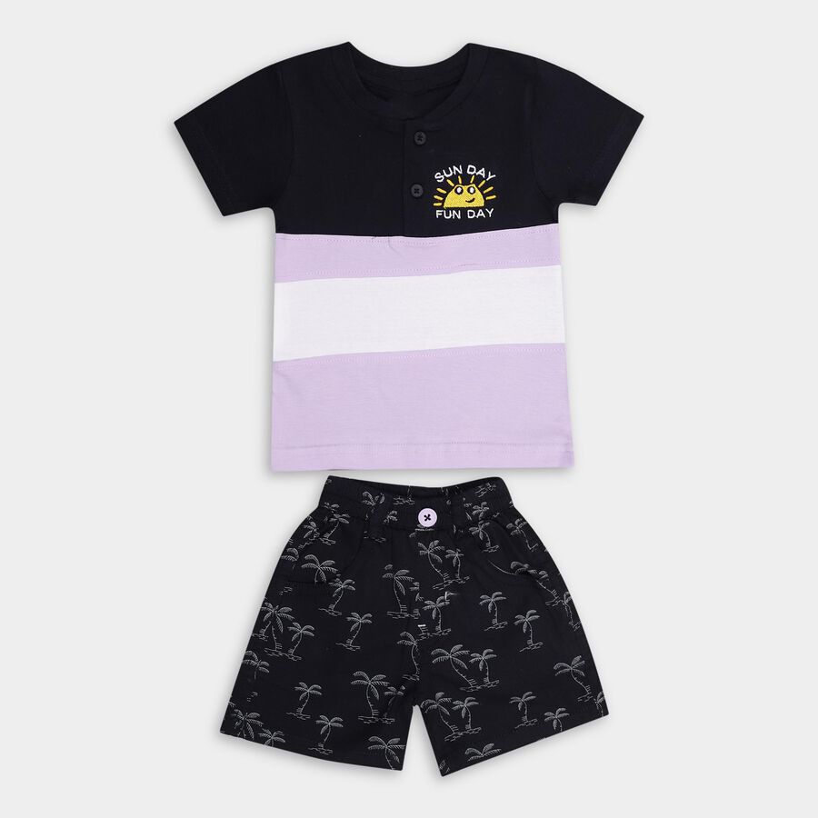 Infant Boys' 100% Cotton Baba Suit, लाइलेक, large image number null