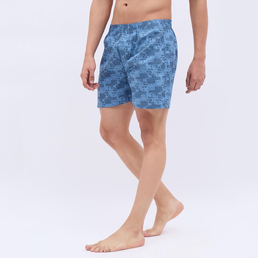 Men's 100% Cotton Boxers, Mid Blue, large image number null