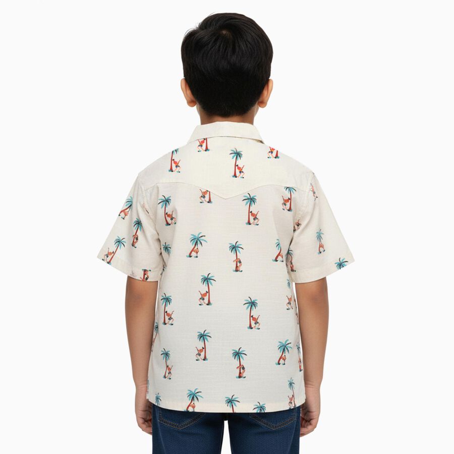 Boys' 100% Cotton Casual Shirt, Off White, large image number null