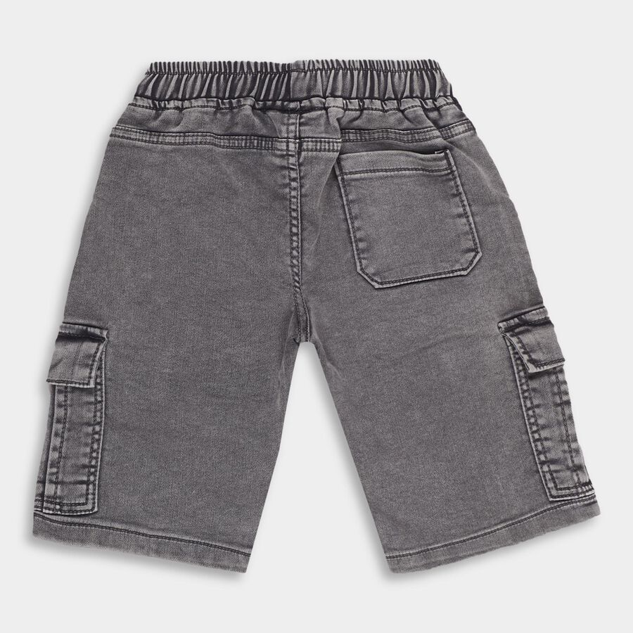 Boys Charcoal Grey Cargo Style Jamaican Shorts, Dark Grey, large image number null