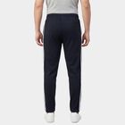 Men's Navy Blue Regular Fit Drawstring Track Pants, Navy Blue, small