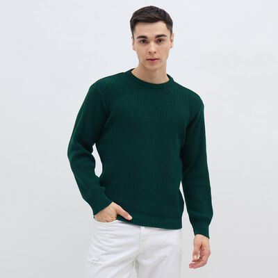 Men's Deep Forest Green Crew Neck Classic Pullover