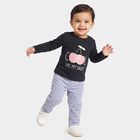 Infants Navy Blue Cotton Round Neck Regular T-Shirt, Navy Blue, small