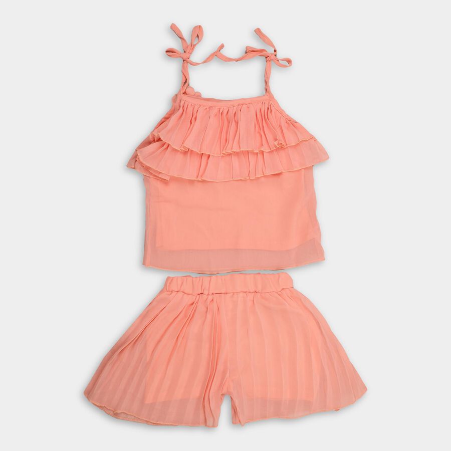 Girls' Short Set , पीच, large image number null