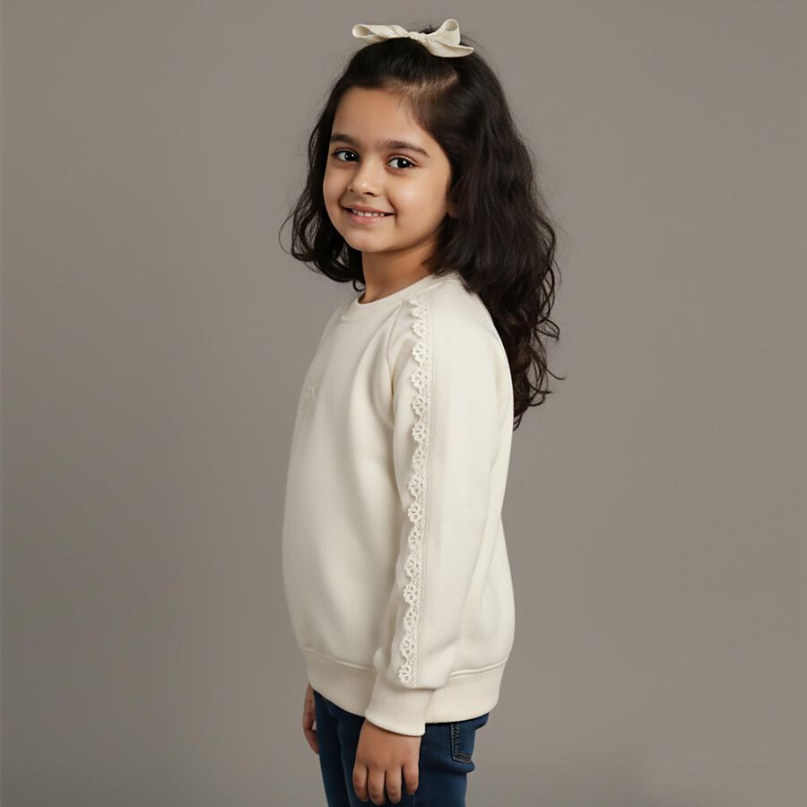 Girls' Sweatshirt, Beige, large image number null