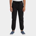Boys' Black Regular-fit Jogger Trousers, Black, small