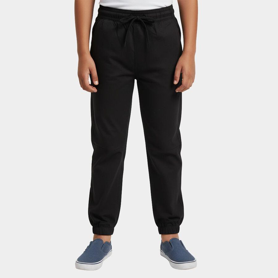 Boys' Black Regular-fit Jogger Trousers, Black, large