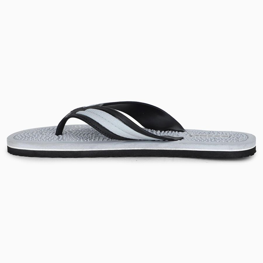 Men's Grey Flip-Flops Slipper, ग्रे, large