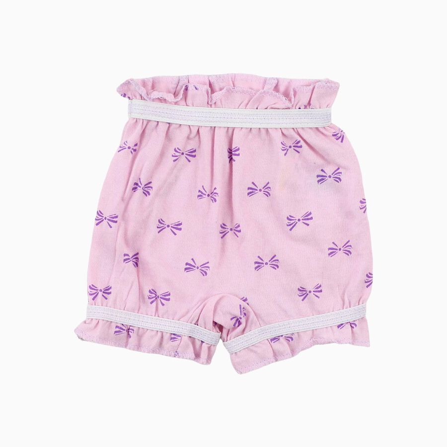 Infants Soft Pink Cotton Printed Bloomers, लाइलेक, large image number null