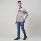 Men's White Cotton Round Neck Casual T-Shirt, White, small