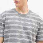 Men's Muted Green Round Neck Casual T-Shirt, Melange Light Grey, small