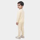 Boys Off White Crew Neck Teddy Graphic Baba Suit, ऑफ व्हाइट, small