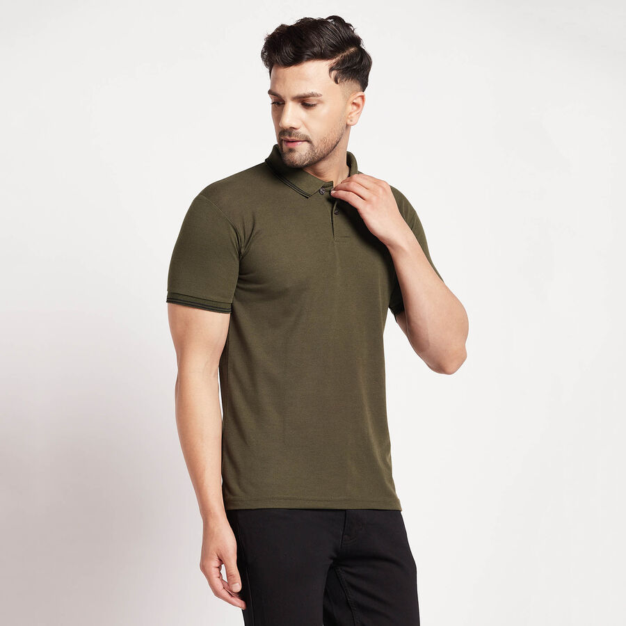 Solid Polo Shirt, Olive, large image number null
