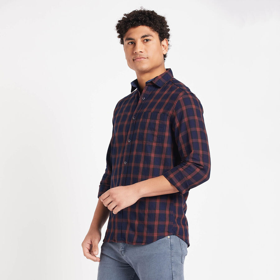 Cotton Checks Casual Shirt, Rust, large image number null