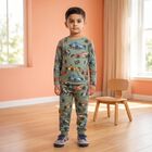 Boys Green Cotton Round Neck Baba Suit, हल्का हरा, small