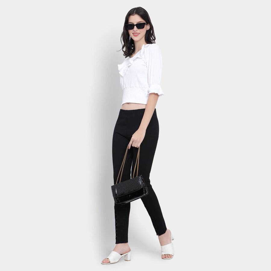 Solid Trousers, Black, large image number null