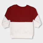 Infants Deep Maroon Crew Neck Casual Sweatshirt, Maroon, small image number null