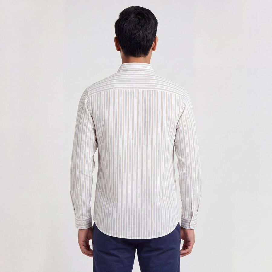 Men Beige 100% Cotton Casual Shirt, गहरा पीला, large