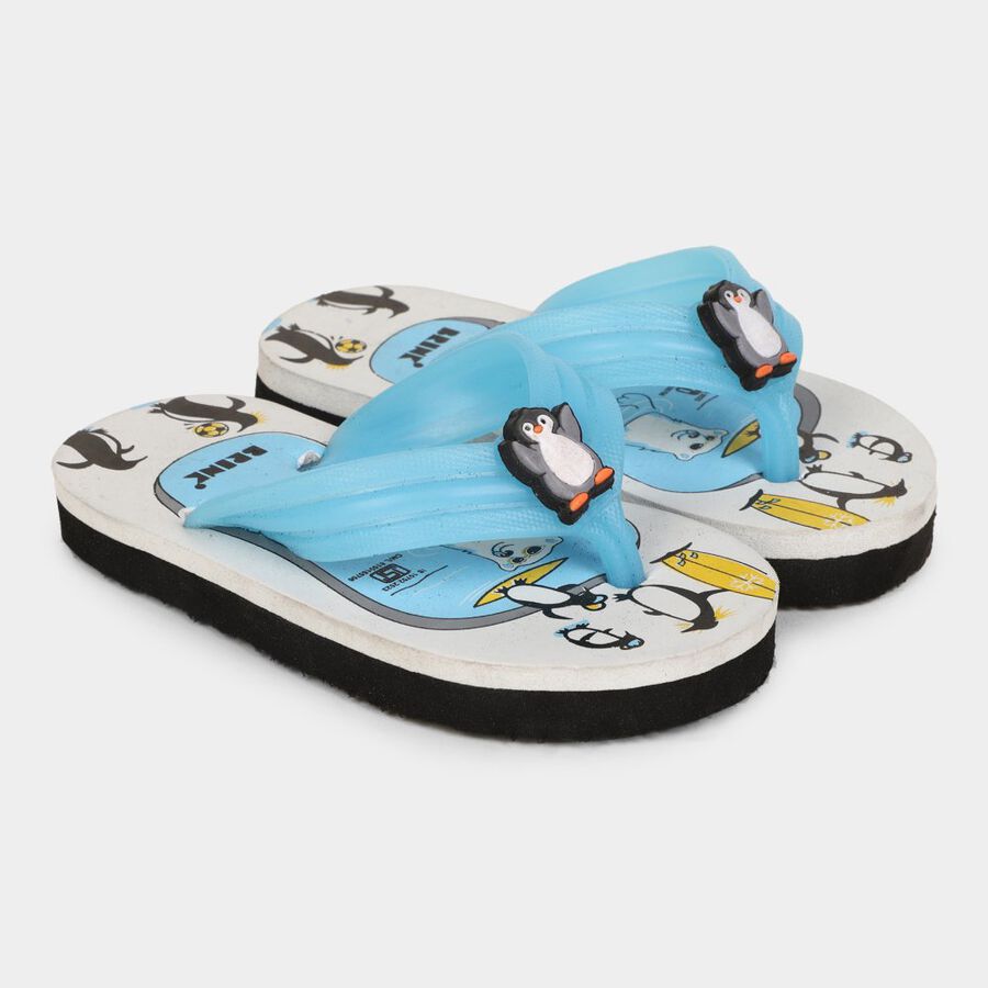Kids Printed Slippers, White, large image number null