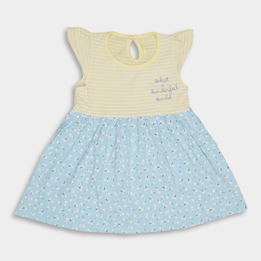 Infants' 100% Cotton Frock, Yellow, large