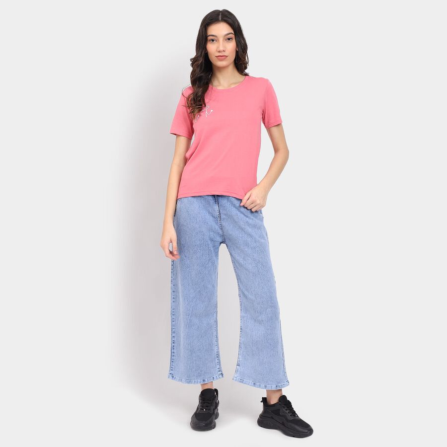 Ladies' Round Neck T-Shirt , Pink, large image number null