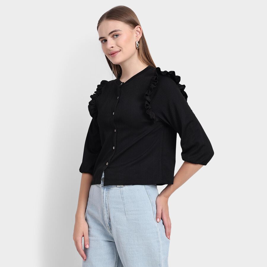 Ladies'  Crop  Top, काला, large image number null