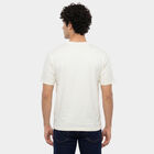 Men's White Round Neck Regular T-Shirt, White, small