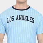 Men's 100% Cotton Round Neck Half Sleeves T-Shirt, Light Blue, small