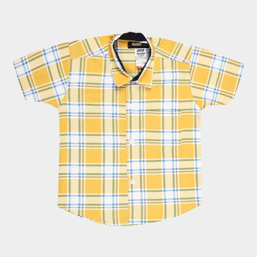 Boys Cotton Casual Shirt, पीला, large image number null