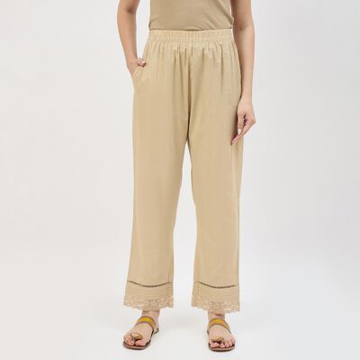 Women's Cotton Minimalist Wide-Leg Palazzos