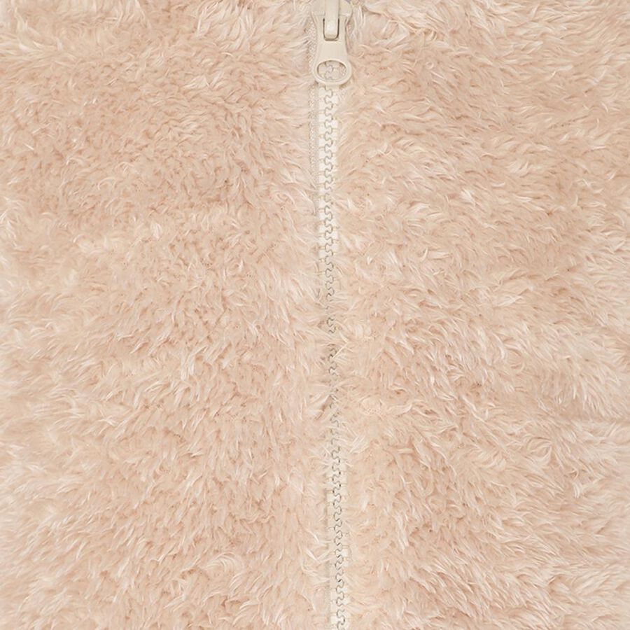 Girls' Soft Beige Hooded Casual Jacket, Beige, large image number null