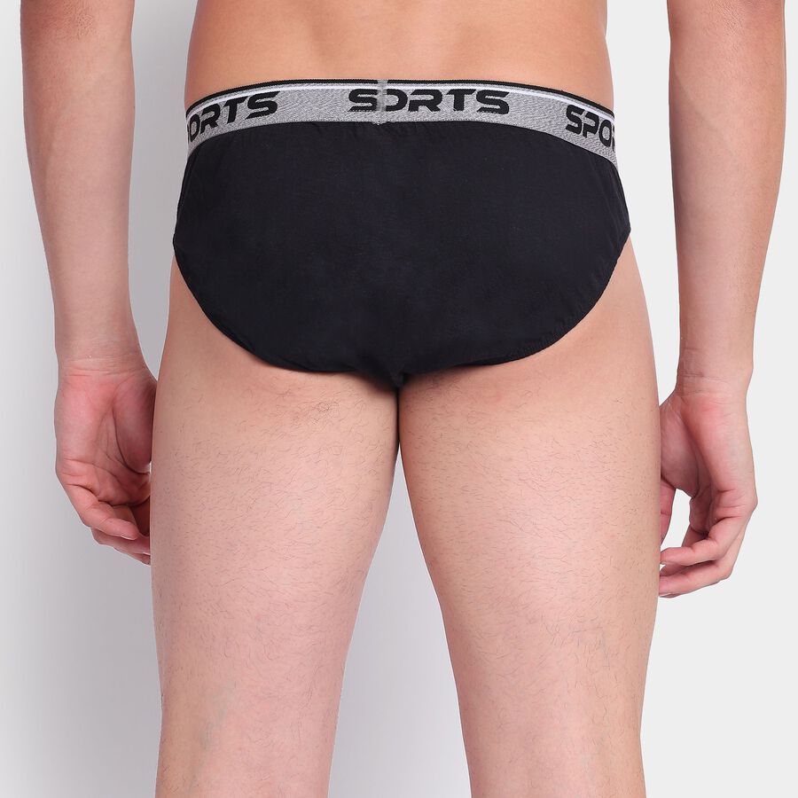 Men's100% Cotton Briefs, काला, large image number null