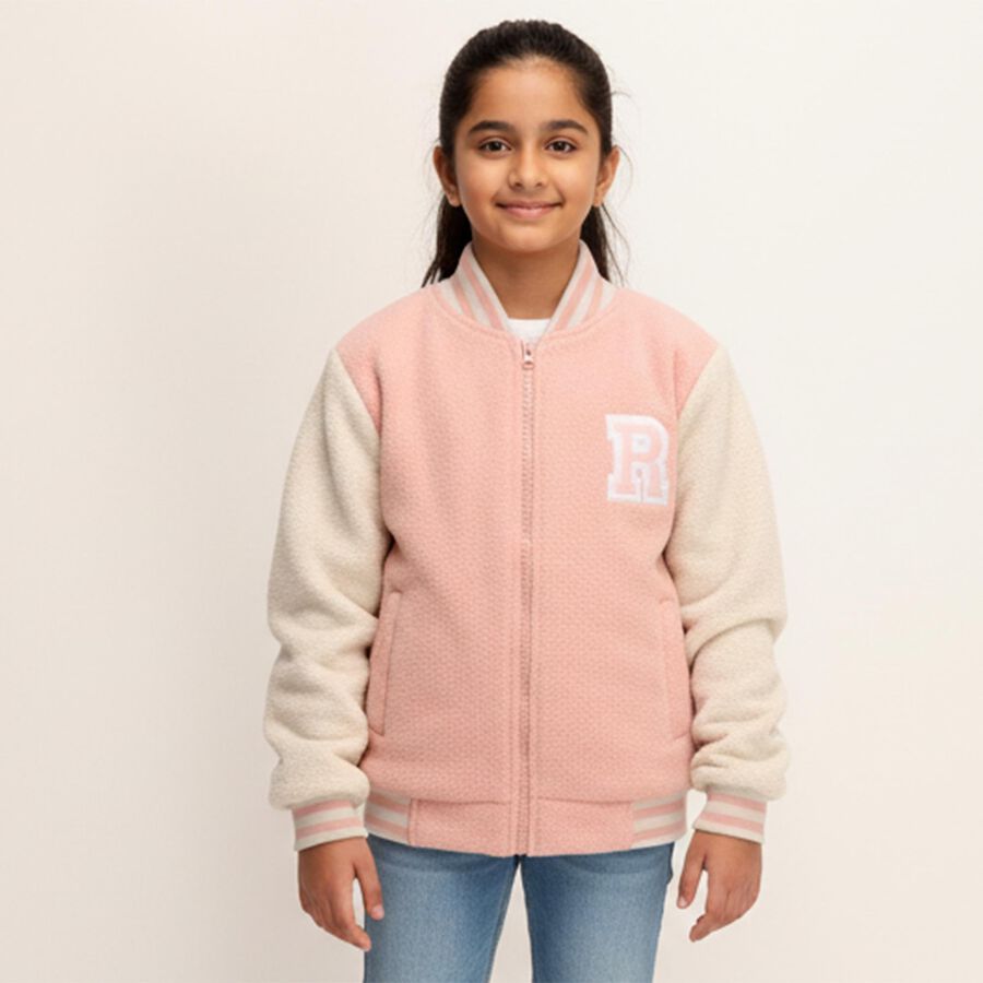 Girls' Jacket, पीच, large image number null