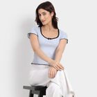 Ladies'  Crop  Top, हल्का नीला, small